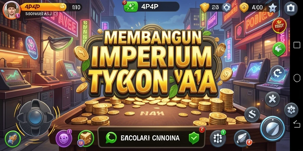 Screenshot gameplay 4P4P yang menampilkan manajemen bisnis Tycoon.