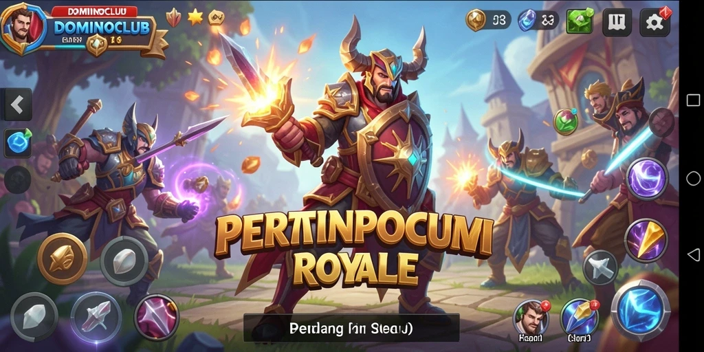Screenshot DOMINOCLUB menampilkan aksi seru dalam pertempuran Battle Royale.