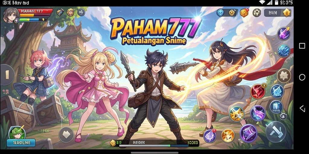 Screenshot gameplay PAHAM777 menampilkan aksi seru dalam dunia anime.