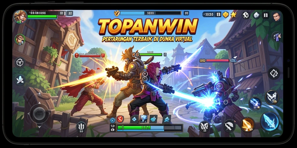 Screenshot TOPANWIN menampilkan aksi pertarungan yang intens dan menarik.