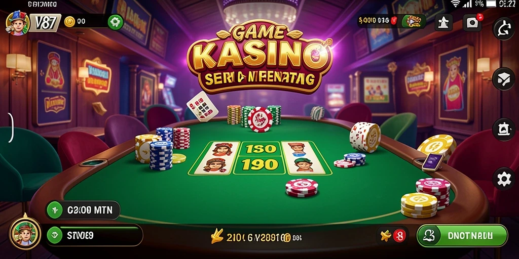 Tampilan gameplay V87 yang mengasyikkan dan menantang di dunia Kasino.